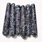 Charged 4 Mystic Indigo Gabbro Crystal Massage Wand + Selenite Charging Heart Included (Stone of Enlightenment Healing Energy)