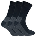 IOMI - 3 Pack Mens Extra Wide Loose Top Cushioned Cotton Diabetic Work Socks (7-12 us, Black (Work))
