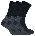 IOMI - 3 Pack Mens Extra Wide Loose Top Cushioned Cotton Diabetic Work Socks (7-12 us, Black (Work))