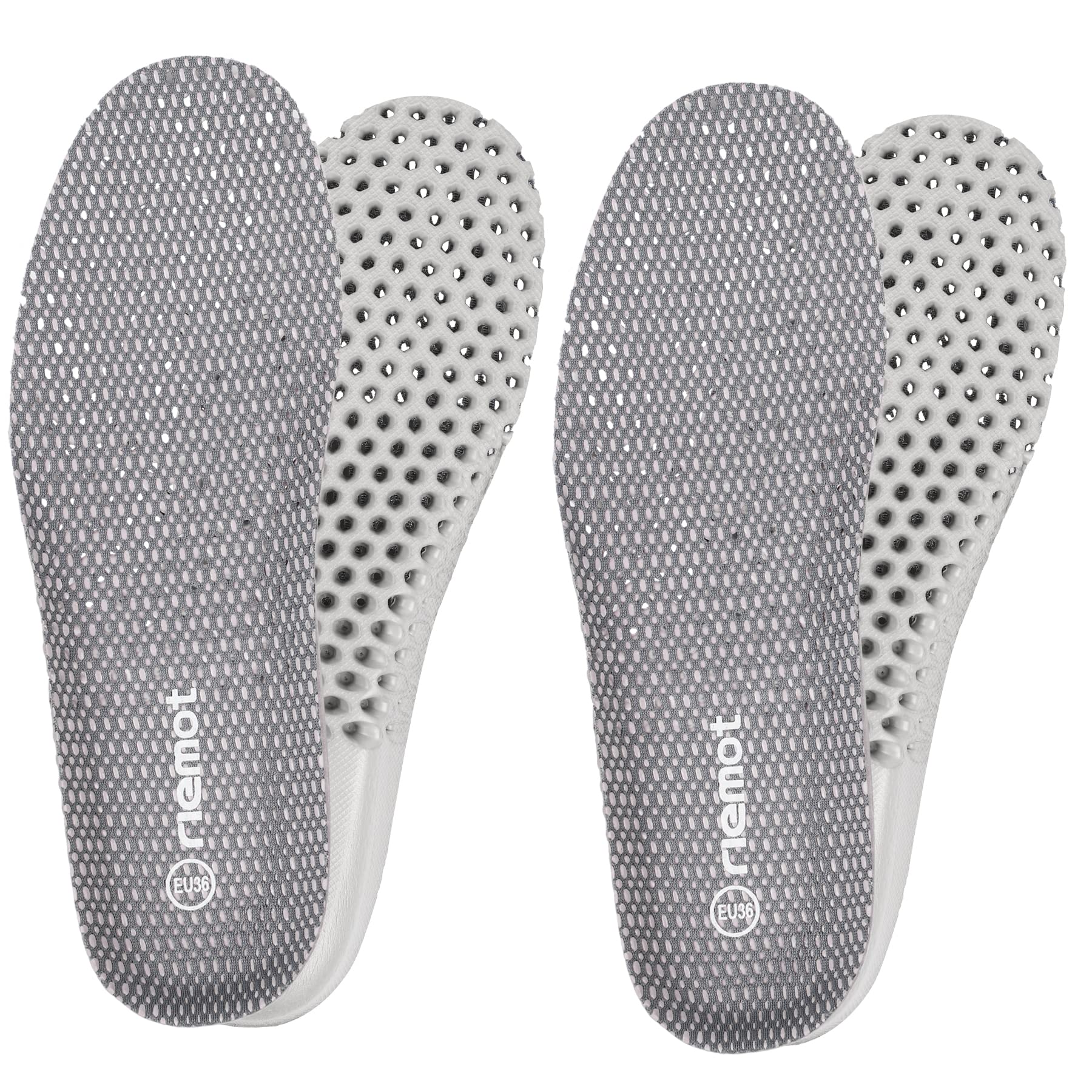 riemot 2 Pairs Shoe Insoles for Men Breathable Honeycomb Sport Inserts Soft Cushioning Running Insole Replacement Insoles for Wa