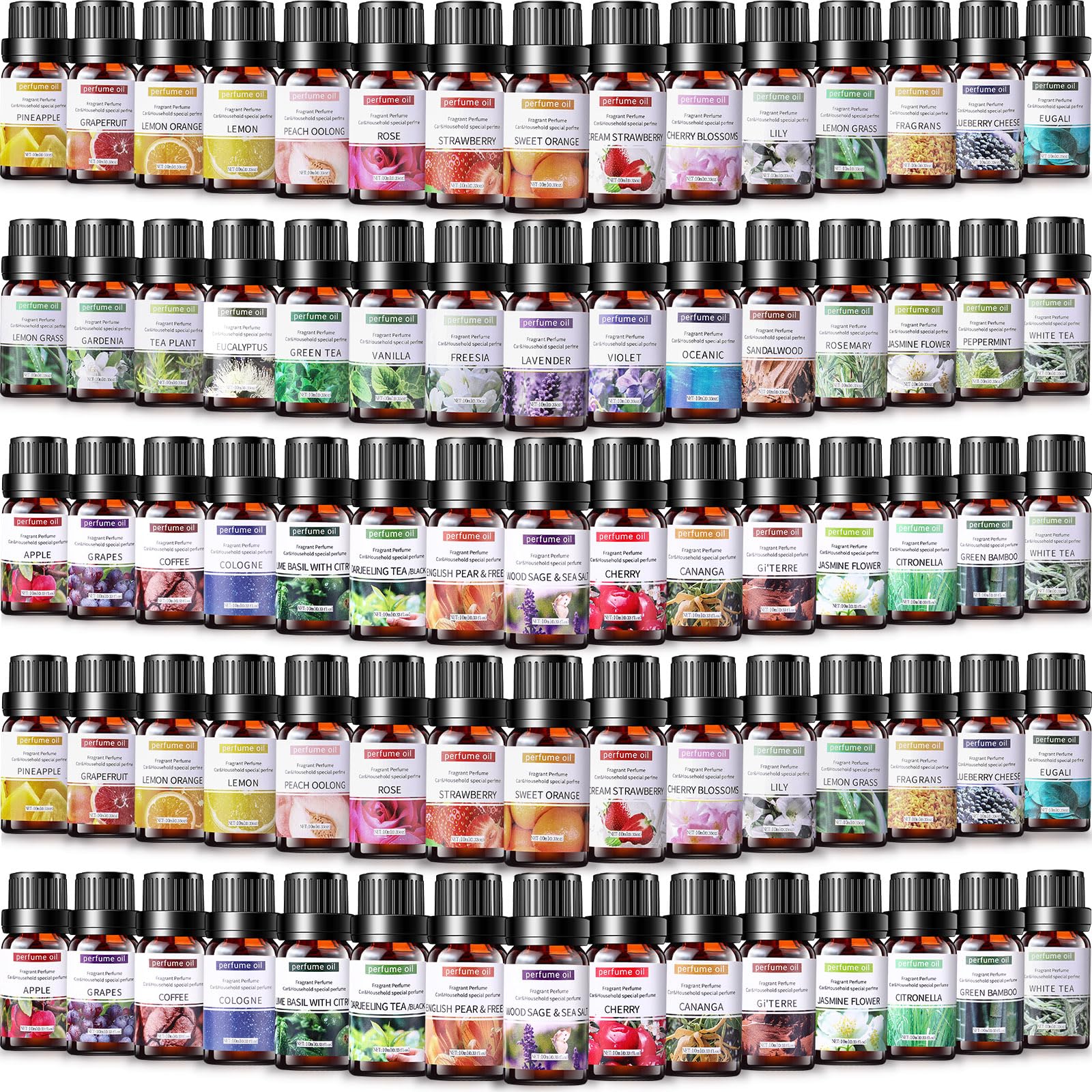 Dansib 84 Pcs Essential Oil Set for Diffuser 10ml Each Fragrance Oil for Candle Making, Soap Making, Aromatherapy, Humidifiers (