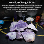 Crocon 1LB Amethyst Rough Bulk Natural Stone Raw Stone Tumbling Cabbing Polishing Mining Chakra Balancing Reiki Healing Good Luc