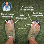 Dr. Frederick's Original Flared Gel Toe Separators - 6 Pcs - Gel Toe Spacers - Bunion Toe Separators - Temporary Bunion Correcto