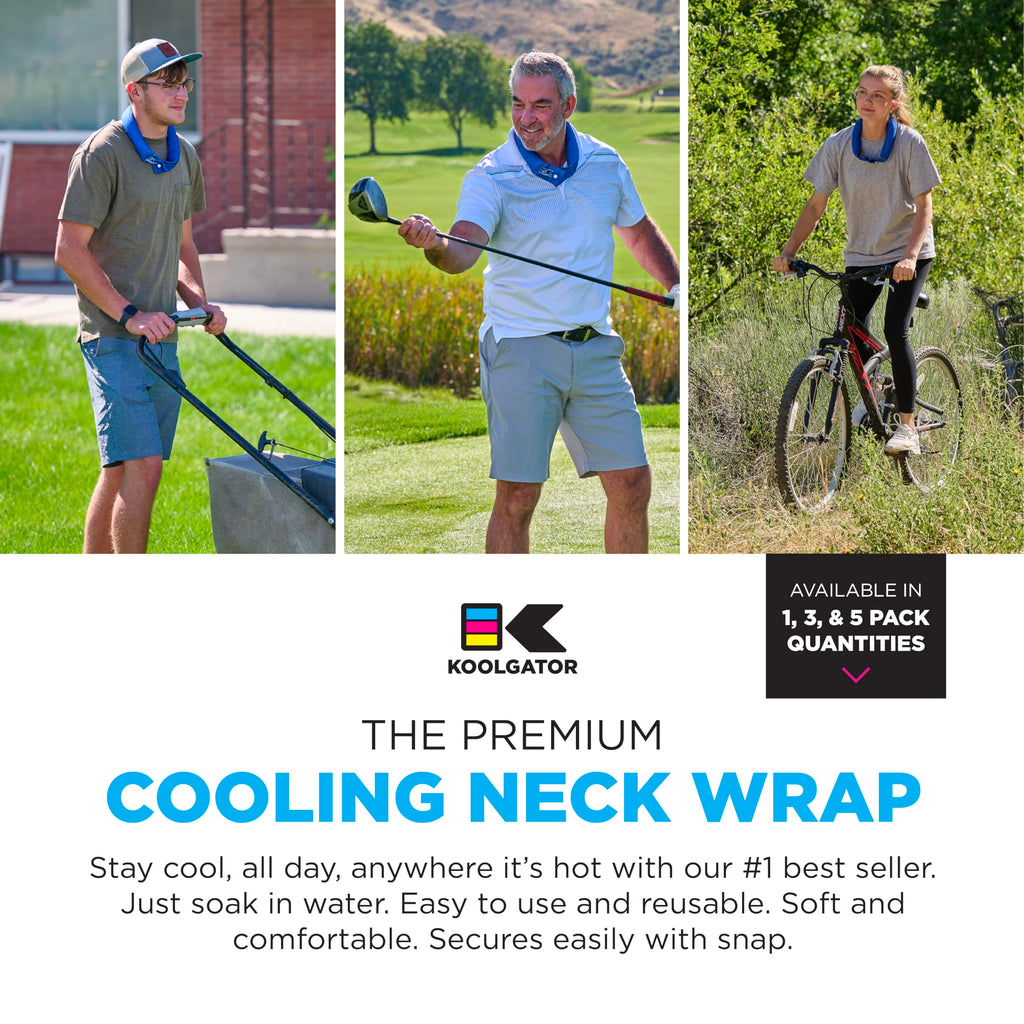KOOLGATOR Evaporative Cooling Neck Wrap - Keep Cool in The Heat, Summer Cooling Accessories, Long Lasting, Reusable & Breathable