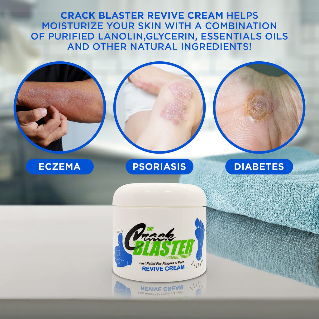 Dry Skin Lanolin Cream for Cracked Heels, Elbows and Soft Hands Crack Blaster Revive