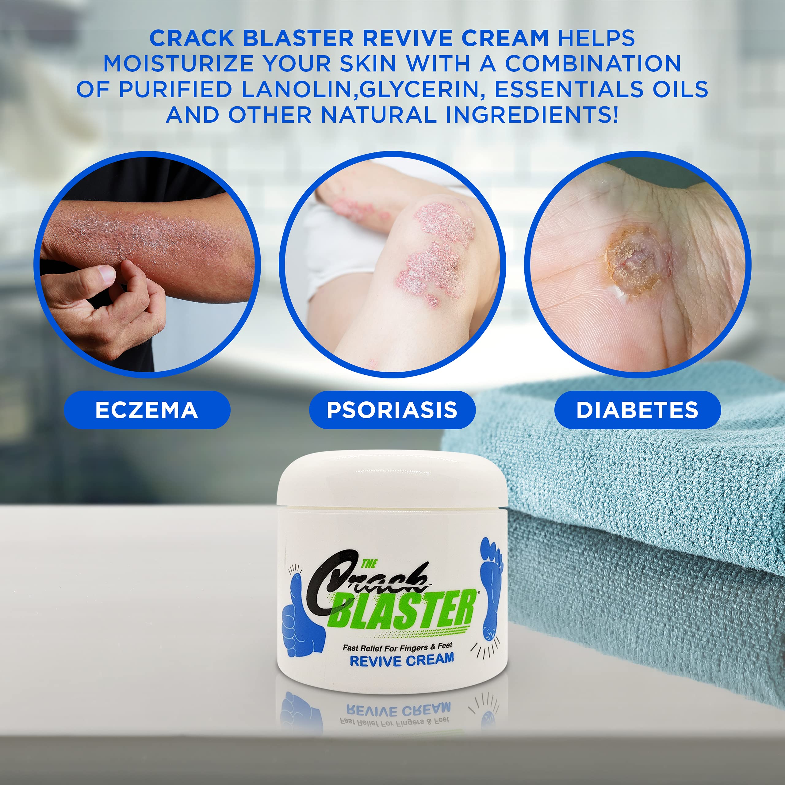 Dry Skin Lanolin Cream for Cracked Heels, Elbows and Soft Hands Crack Blaster Revive