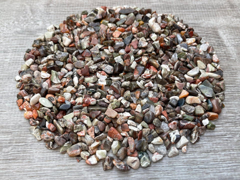 2 oz Lot Natural Semi Tumbled Gemstone Chips, Crushed Mini Crystals, Undrilled Crystal Chips (Ocean Jasper)