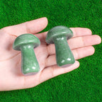 ZHIYUXI Green Aventurine Crystal Mushroom Sculpture Green Stones Mini Mushroom Ornaments Gemstones Mushroom Decor for Witch Craf