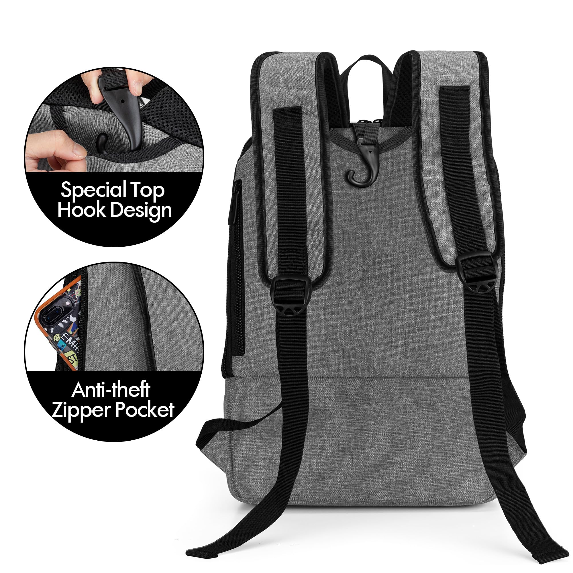 CURMIO Portable Oxygen Concentrators Backpack, Universal POC Travel Carrying Bag with Mesh Panels for Breathability, Compatible