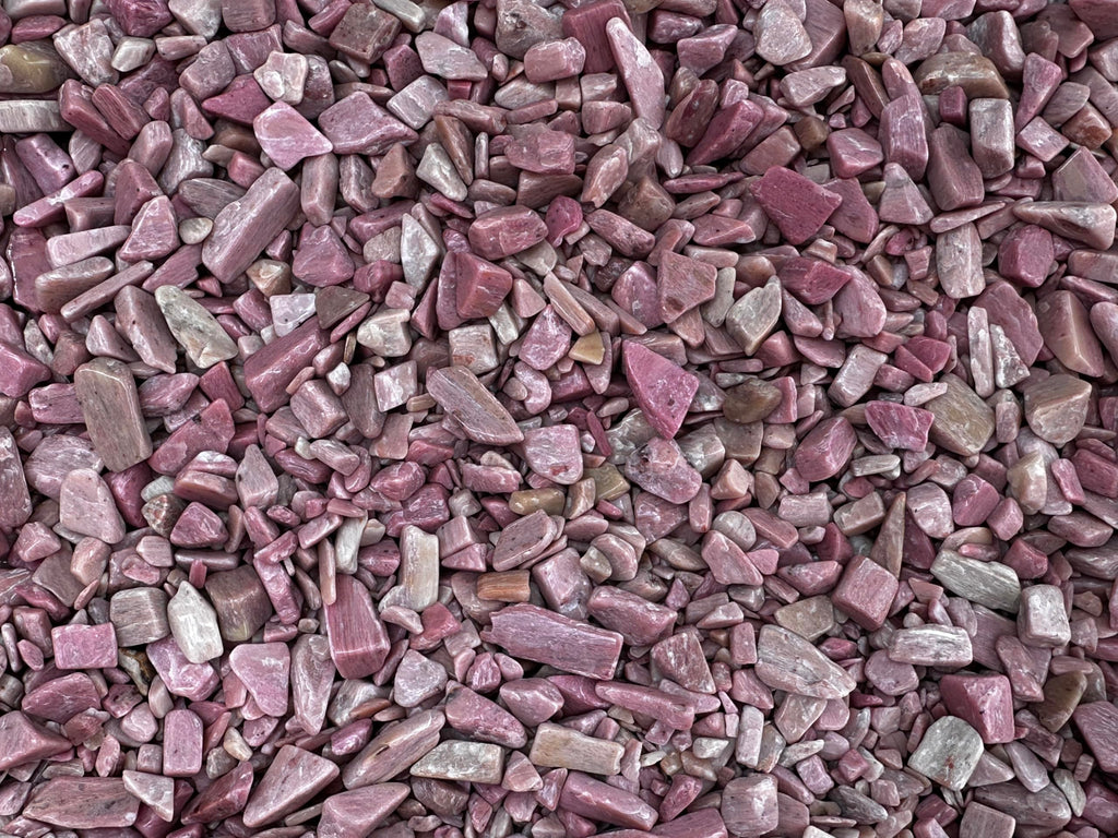 GAF TREASURES 2 oz Lot Natural Semi Tumbled Gemstone Chips, Crushed Mini Crystals, Undrilled Crystal Chips (Pink Opal)