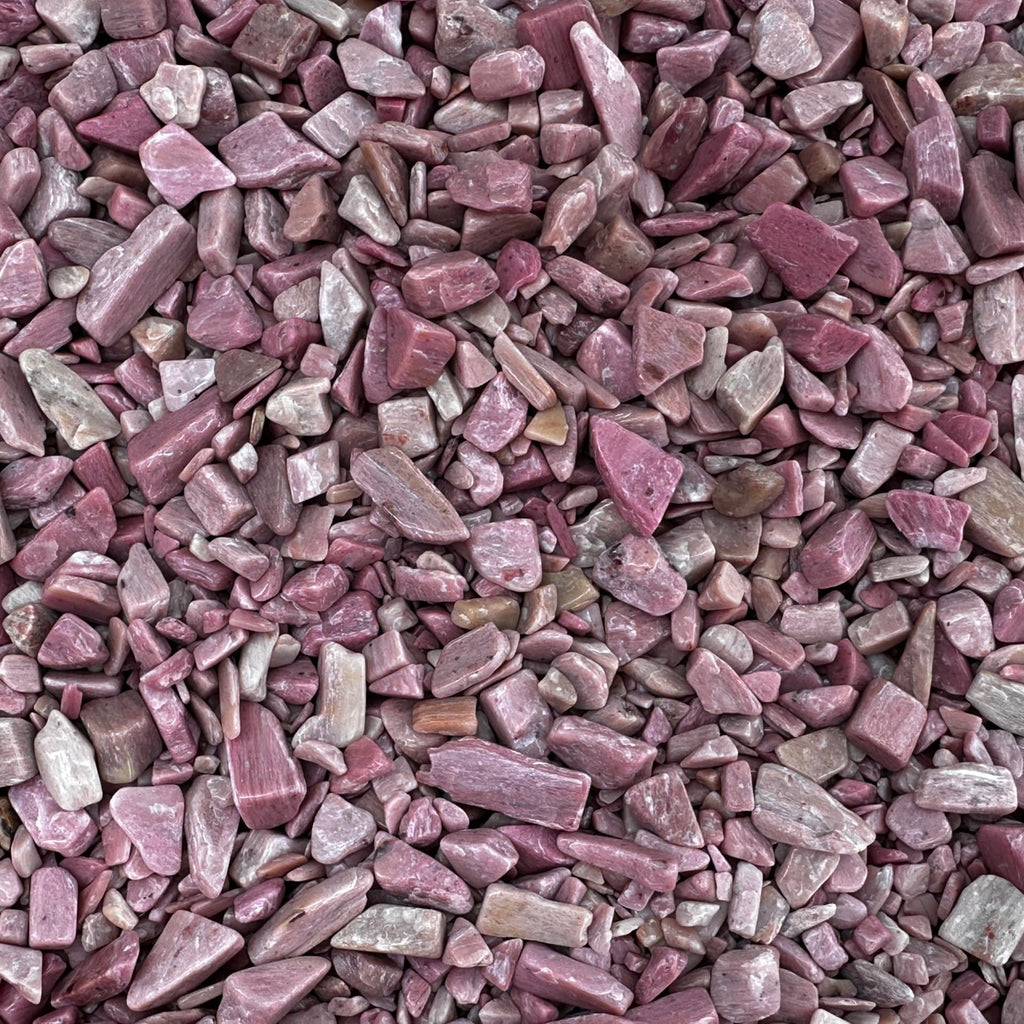 GAF TREASURES 2 oz Lot Natural Semi Tumbled Gemstone Chips, Crushed Mini Crystals, Undrilled Crystal Chips (Pink Opal)