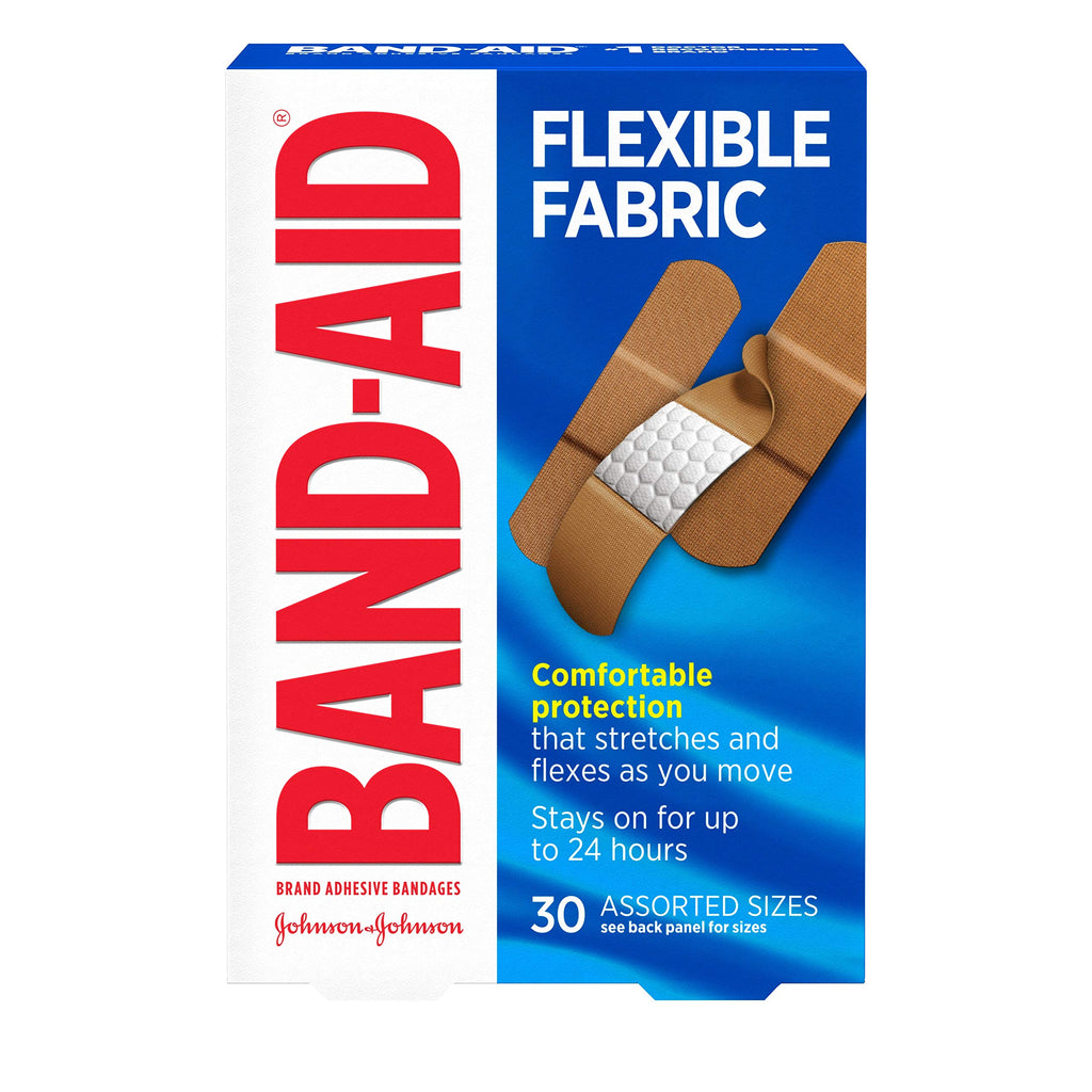 Band-Aid Brand Flexible Fabric Adhesive Bandages, Comfortable Sterile Protection & Wound Care for Minor Cuts & Burns, Quilt-Aid 