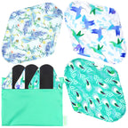 wegreeco Reusable Menstrual Pads - Reusable Sanitary Pads | Gentle Reusable Panty Liners | Soft Cloth Menstrual Pads - 6 Pack wi