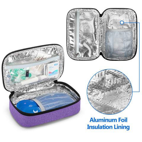 Yarwo Insulin Cooler Travel Case with 2 Ice Packs, Medication Diabetic Supplies Bag for Insulin Pens, Vials and Diabetes Testing