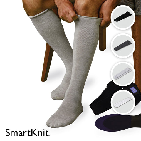SMARTKNIT Adult AFO Interface Seamless Sensitivity Socks (Black, Regular)