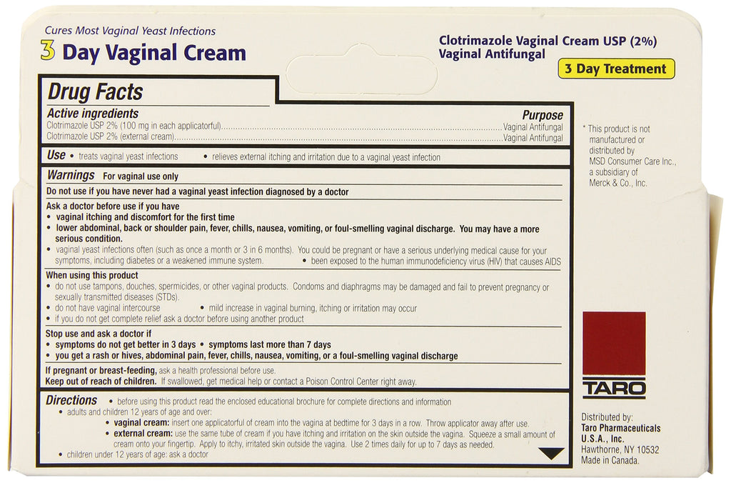 Clotrimazole 3 Day Vaginal Cream 0.74 Oz, 3 dosages
