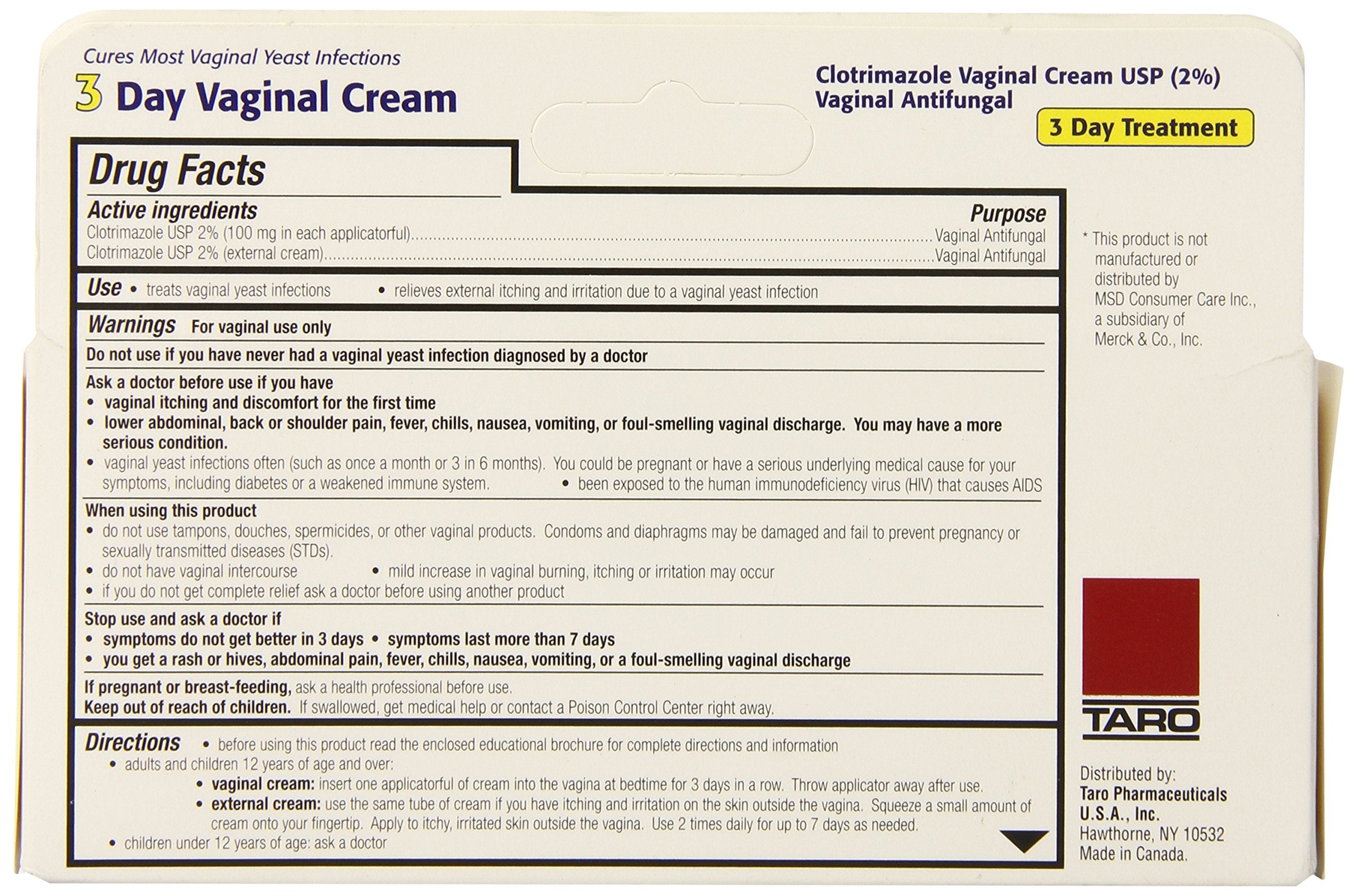 Clotrimazole 3 Day Vaginal Cream 0.74 Oz, 3 dosages