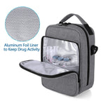 CURMIO Insulin Cooler Travel Case, Diabetic Medication Organizer Bag with Shoulder Strap for Diabetic Supplies, Gray (Patented D