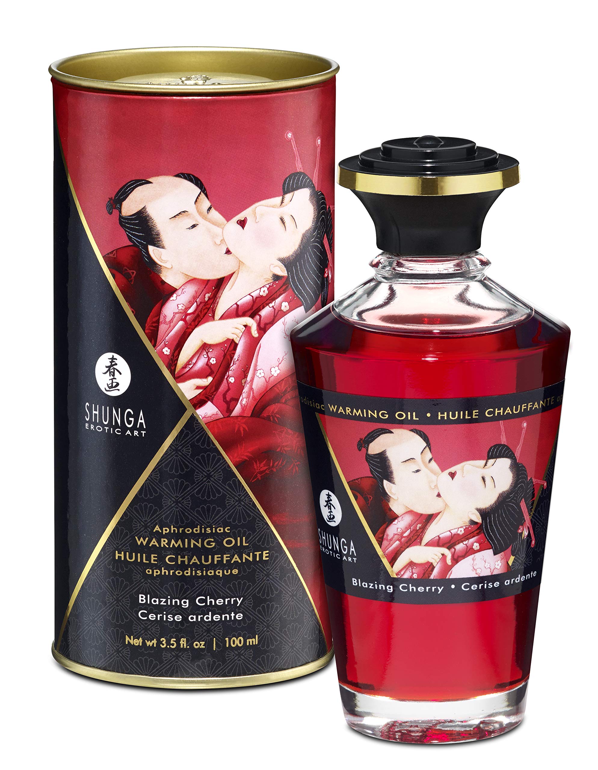 Shunga Warming Massage Oil 3.5 Fluid Ounces (Cherry)