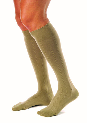 JOBST - 113130 forMen Casual 20-30 mmHg Knee High Compression Socks, Khaki, Medium Tall