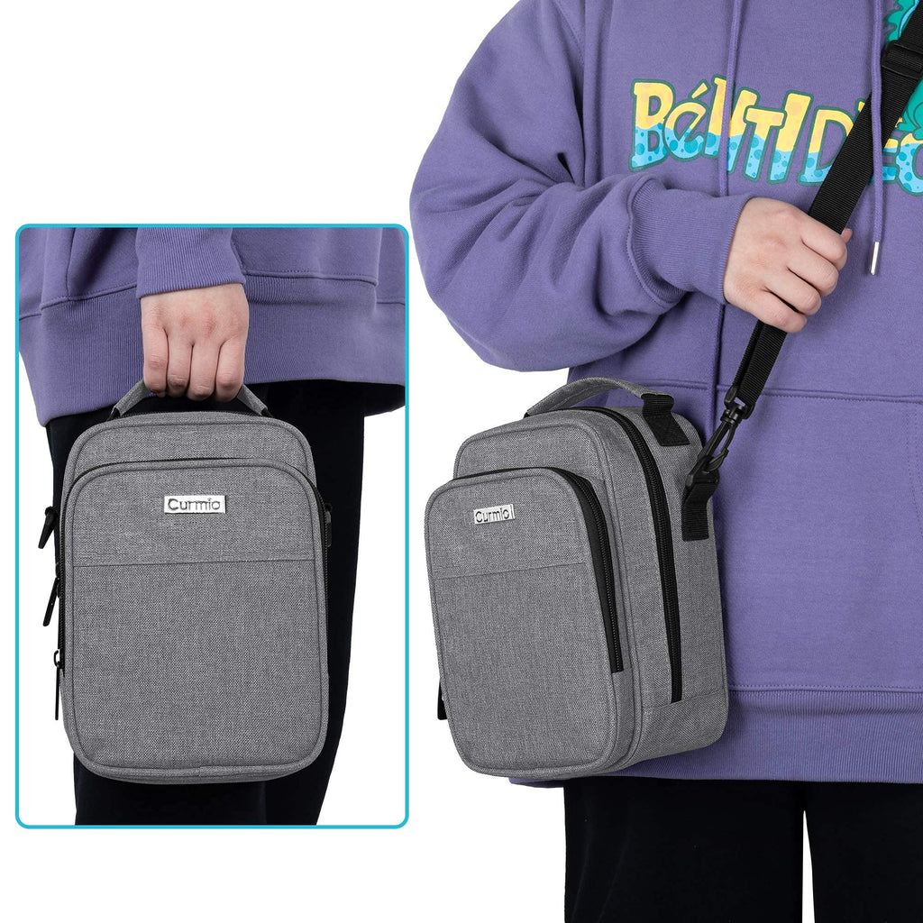 CURMIO Insulin Cooler Travel Case, Diabetic Medication Organizer Bag with Shoulder Strap for Diabetic Supplies, Gray (Patented D