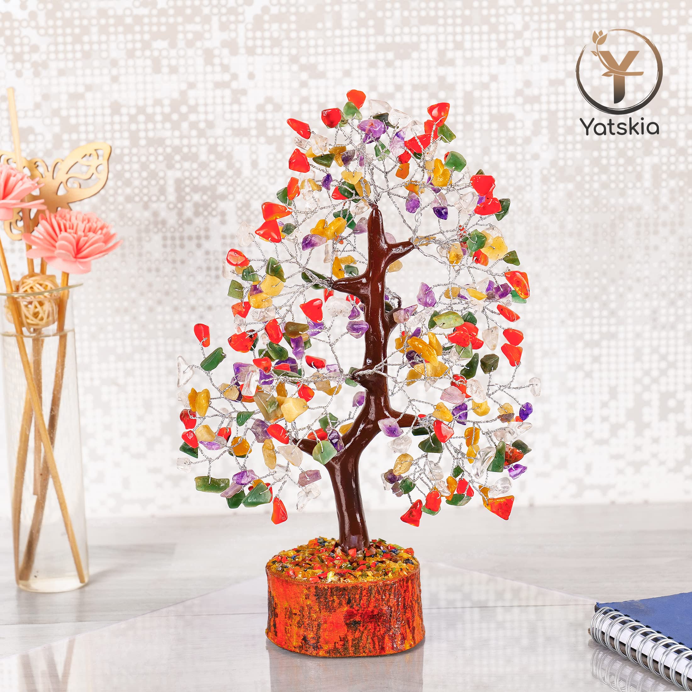 Chakra Tree - Chakra Crystals, Mix Crystal, Money Trees, Tree of Life Chakra, Balancing Tree, Crytals and Gemstones, Good Luck H