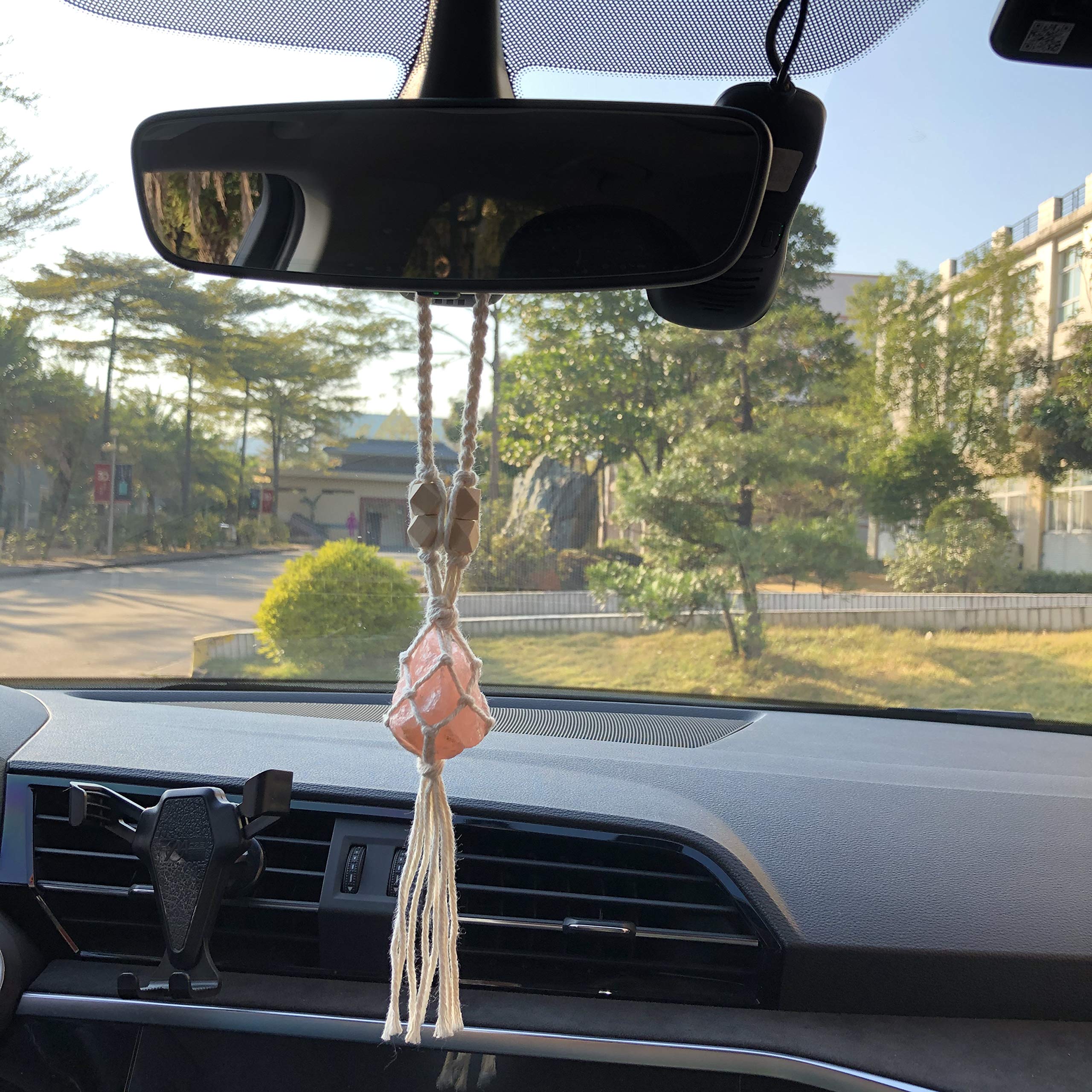 Crystal Car Hanging Ornaments Rose Quartz Healing Crystals Window Car Decorations Christmas Tree Hanging Ornaments Good Luck Hom
