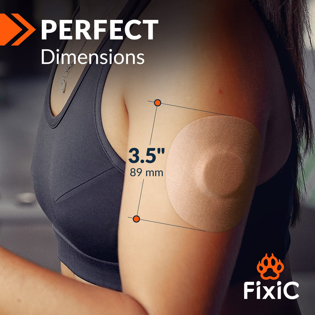 Fixi? Sensor Covers 25 Pack 3 1/2 - Perfect Freestyle Adhesive Bandages for Libre 1, 2, 3 & Plus - G7 & Stelo - Guardian - Water