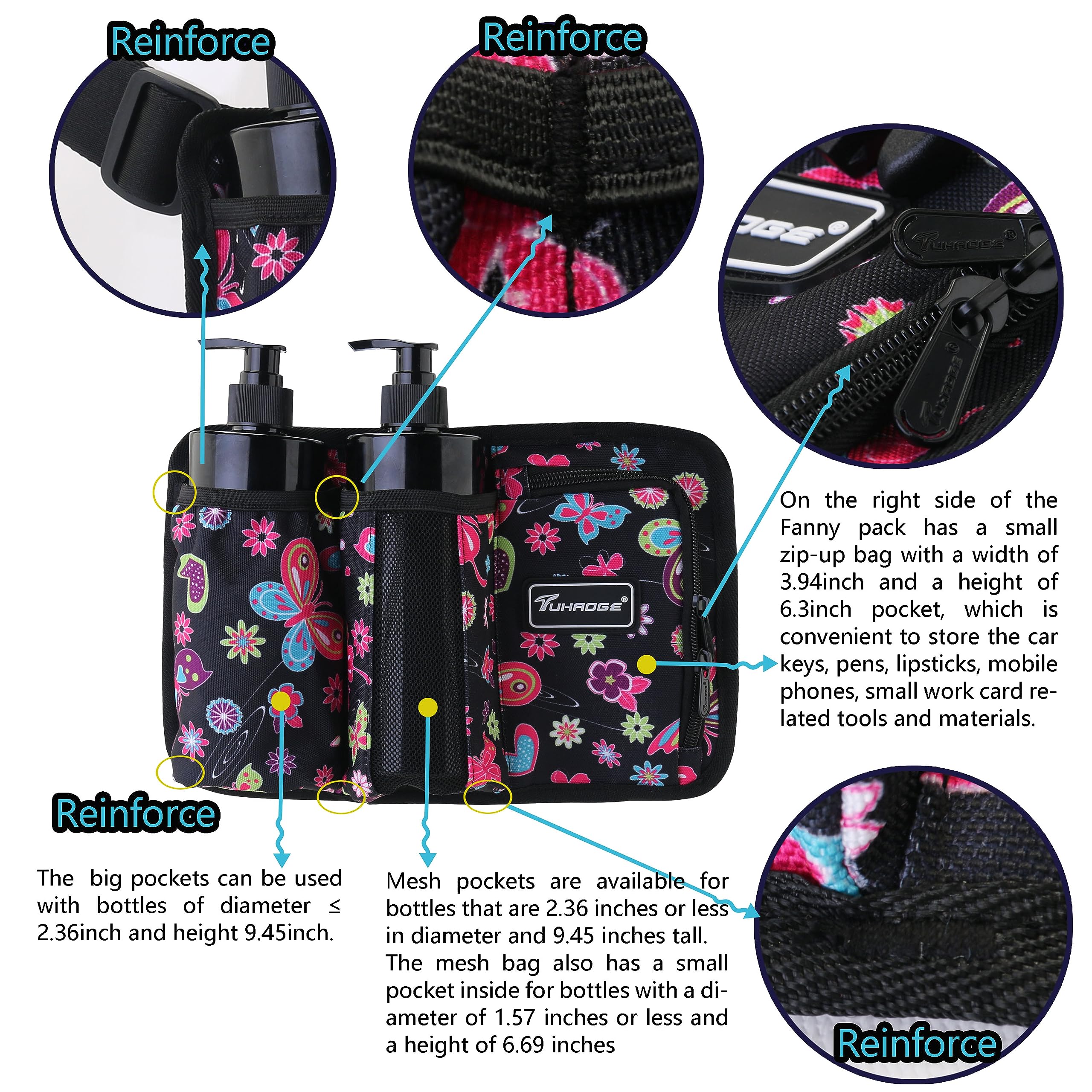 Massage Bottle Bag Massage Oil Holster Lotion Holster Massage Therapist Massage Oil Holster Massage Lotion (3kd- BHuDieHua)