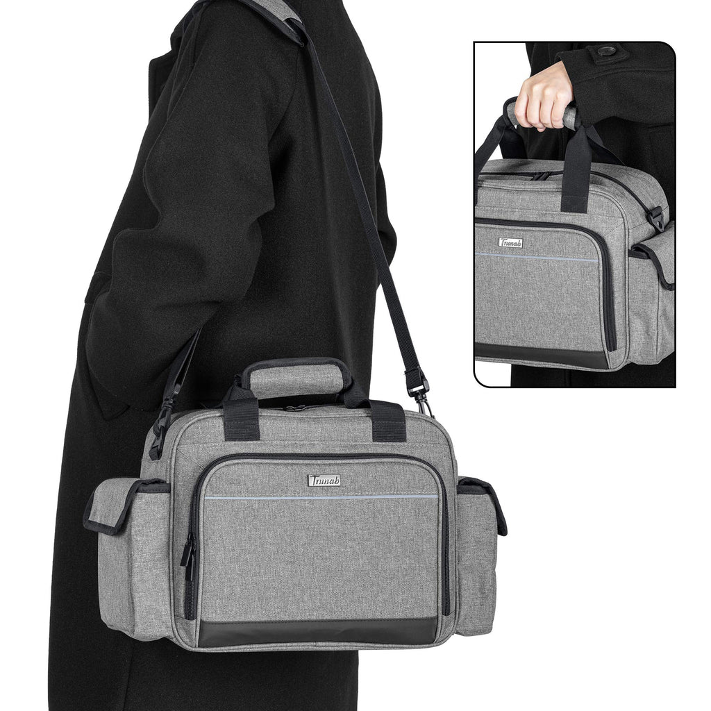 Trunab Home Health Nurse Bag Empty, Portable Medical Supplies Shoulder Bag for Hospice, Home Visit, Hospital Interns, Grey, Bag