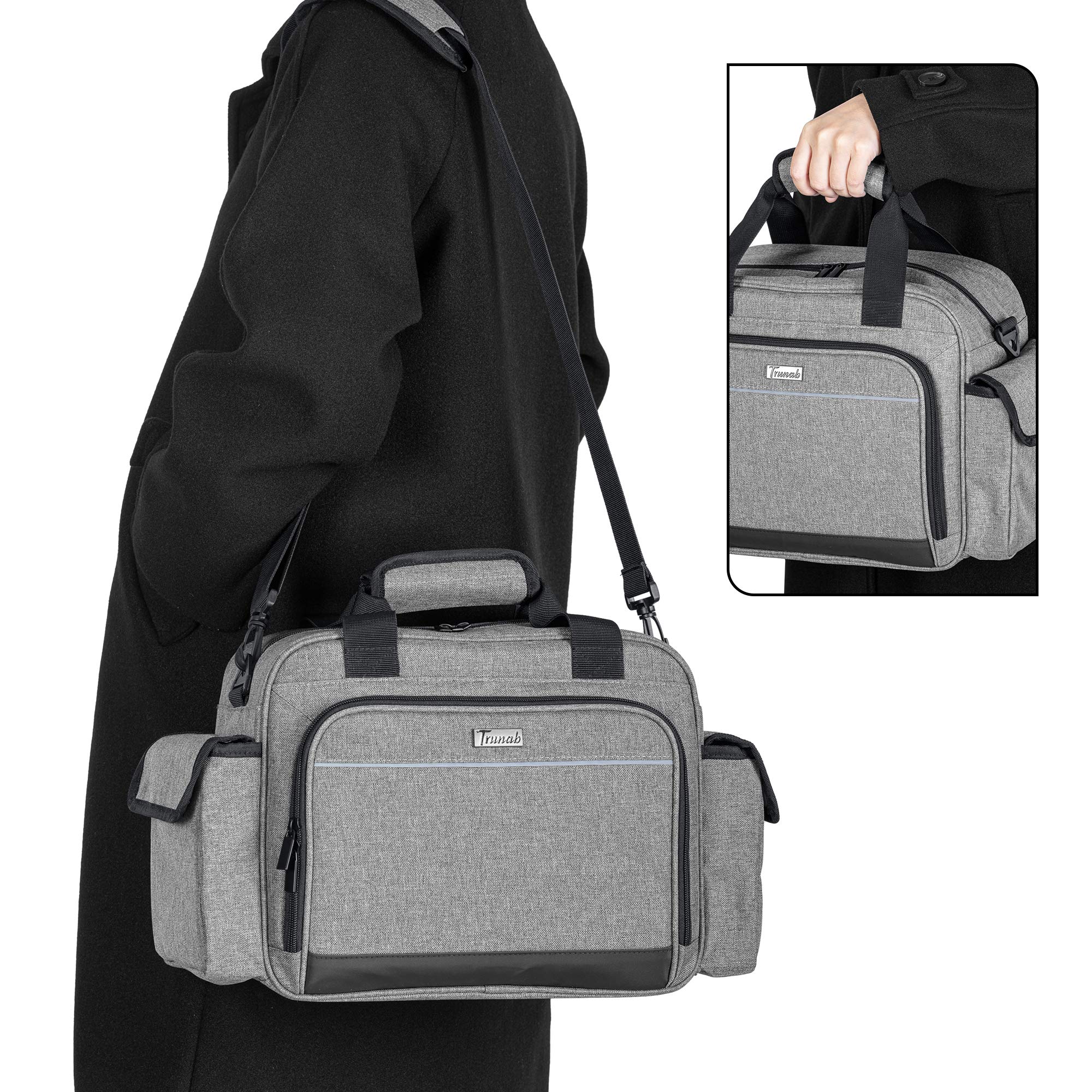 Trunab Home Health Nurse Bag Empty, Portable Medical Supplies Shoulder Bag for Hospice, Home Visit, Hospital Interns, Grey, Bag