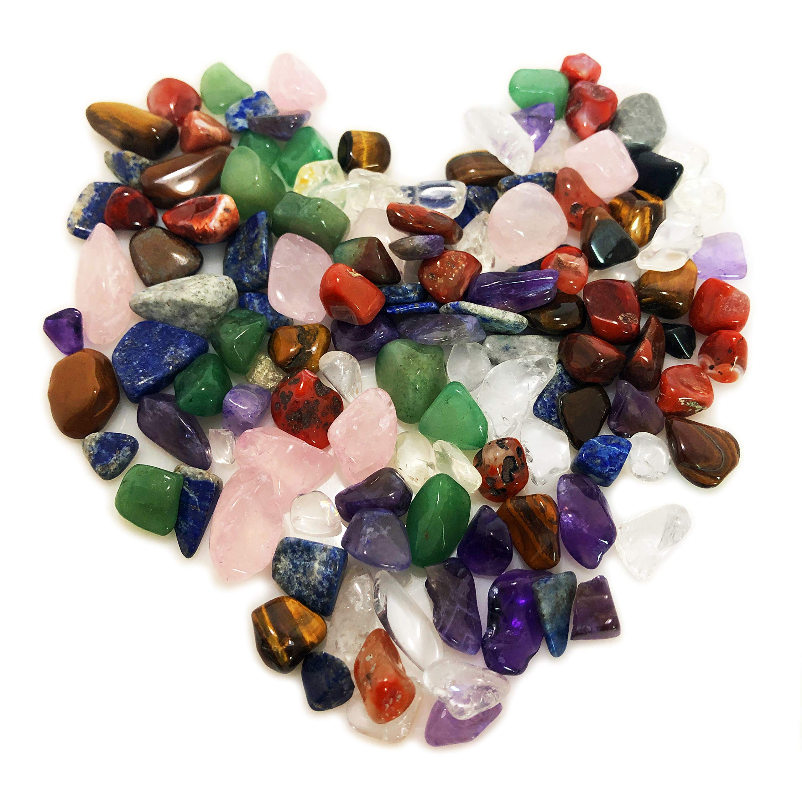 Mina Heal Chakra Stones Collection, Tumbled and Well Polished Healing Crystals/Gemstones (160 g (0.35 lb) Chakra Stones Size 15-