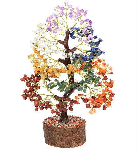 7 Chakra Crystal Tree of Life - Handmade Feng Shui Bonsai, Attract Good Luck - Gemstone Tree, Home Decoration Crystals - Seven C