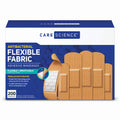 Care Science Fabric Adhesive Bandages, 200 ct Bulk Assorted Sizes | Flexible + Breathable Protection Helps Prevent Infection for