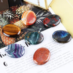 Artistone 2pcs African Bloodstone Crystal Thumb Worry Stone Healing Crystal Set,Natural Polished Gemstone Chakra Healing Stones