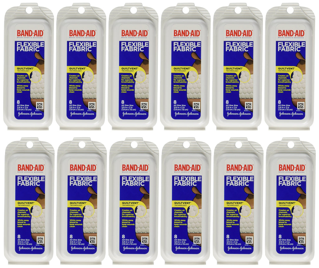 Band-Aid Flex Fabric Travel Pack - 8 Count, Pack of 12