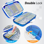 Travel Pill Organizer - Moisture Proof Portable Vitamin Holder with 7 Compartments, Compact Supplement Case for Purse Essential