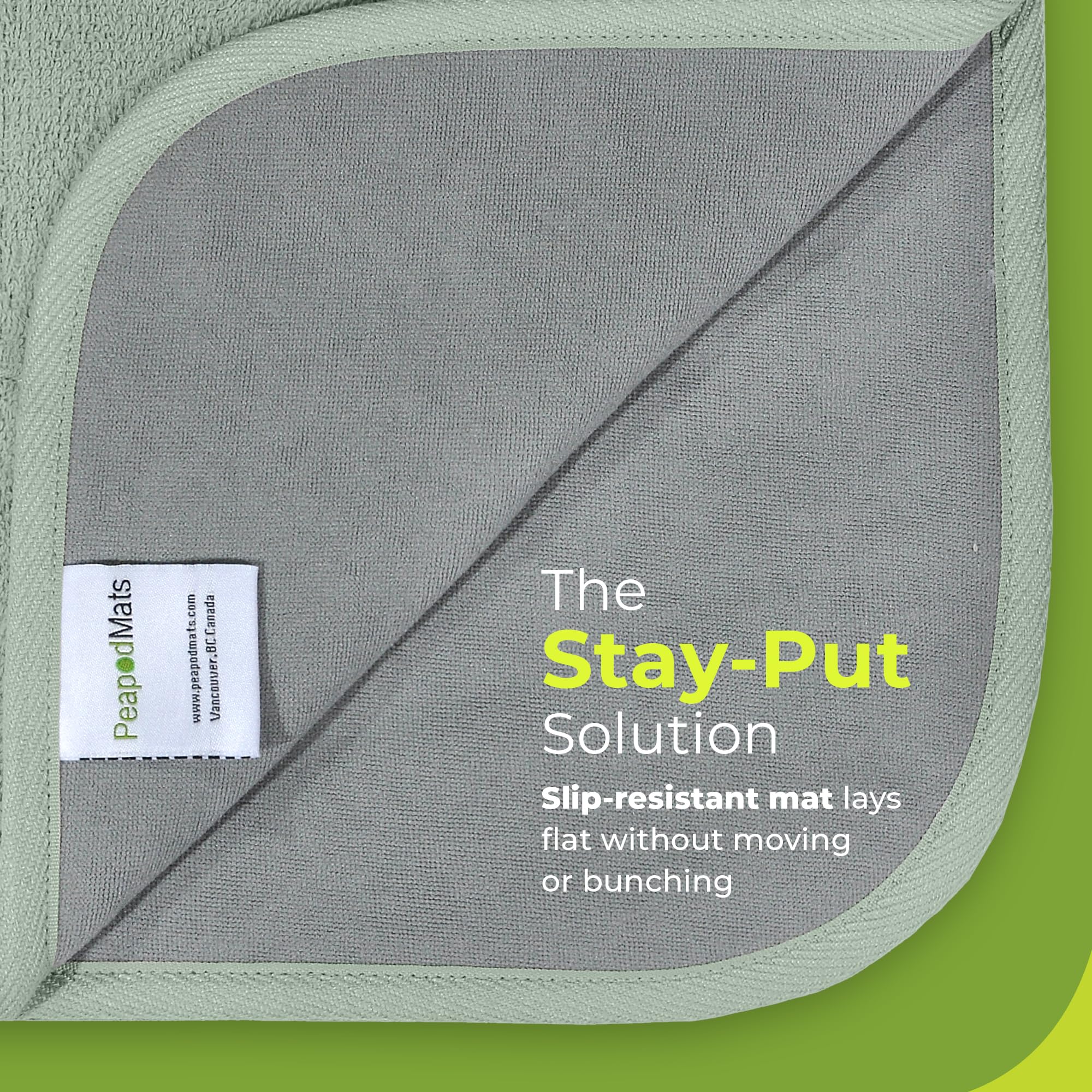 PeapodMats Bedwetting & Incontinence Waterproof Bed Mat - Reusable Underpad. Secure Placement & Breathable. Washable. Enviro Fri
