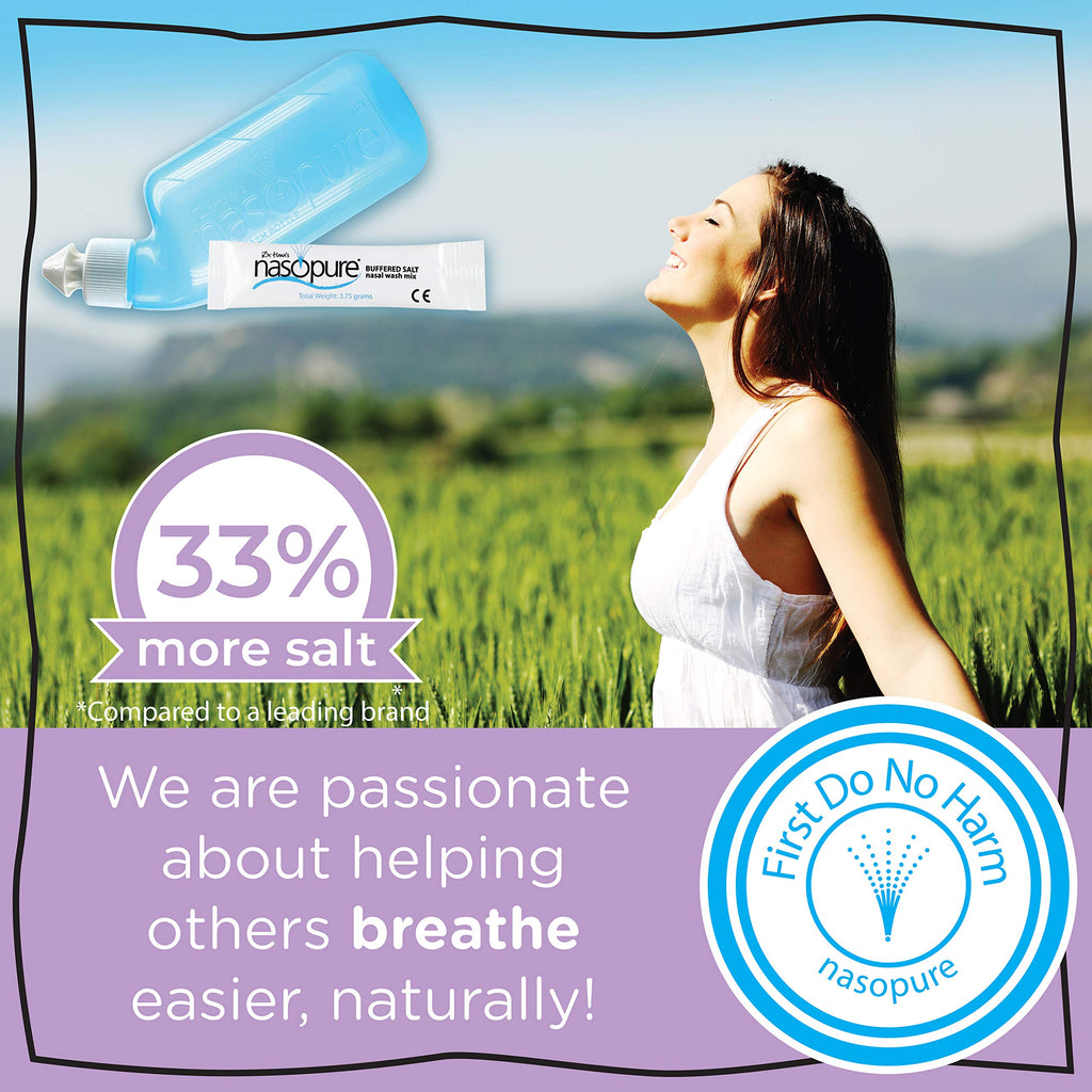 Nasopure Nasal Wash, Little Sampler Kit, The Nicer Neti Pot    Sinus Wash Kit, Comfortable Nasal Rinse 4 Oz Bottle & 4 Salt Pack