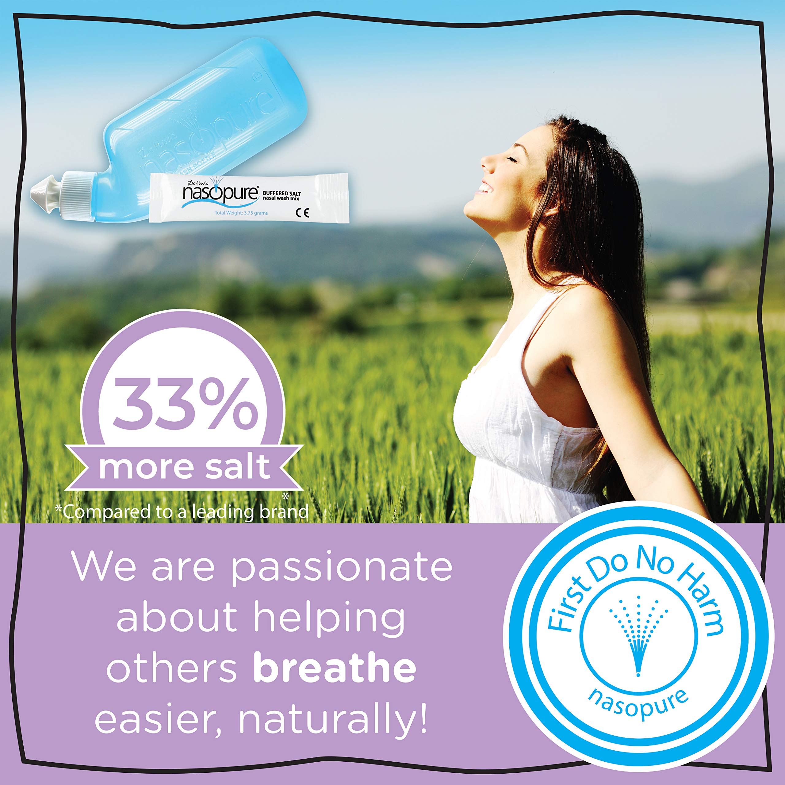 Nasopure Nasal Wash, Little Sampler Kit, The Nicer Neti Pot    Sinus Wash Kit, Comfortable Nasal Rinse 4 Oz Bottle & 4 Salt Pack