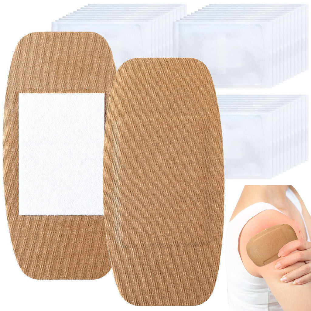 Geiserailie 40 Pcs Extra Large Flexible Adhesive Bandages 6x3 Fabric Bandages with Non-Stick Pad Latex Free Painless Removal for