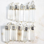 Zenergy Gems CHARGED Faceted Natural Amplifier Clear Quartz Crystal Perfect Pendant + 20'' Silver Chain + Selenite Heart Chargin