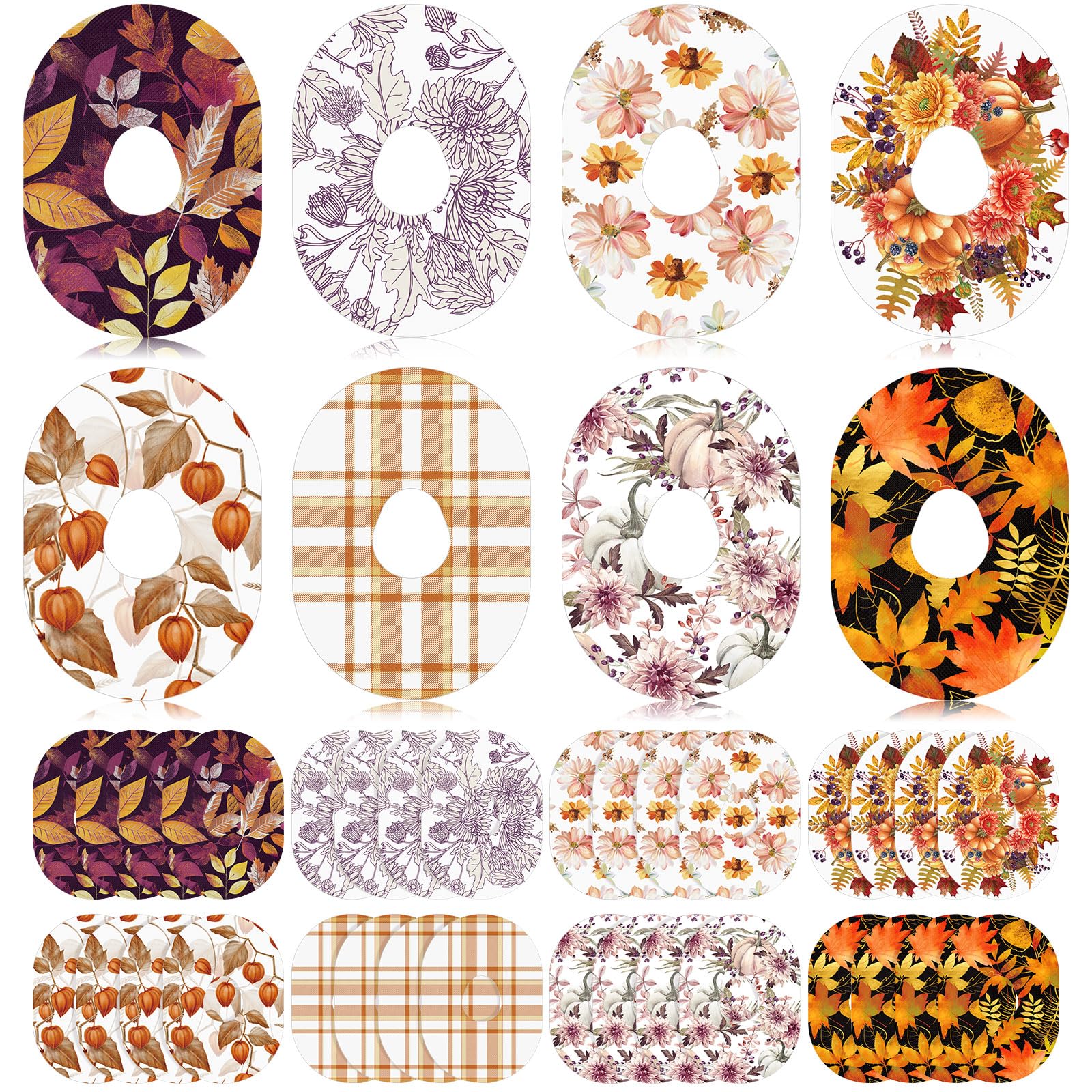 Geiserailie 32 Pcs Thanksgiving Adhesive Patches Compatible with Dexcom G7 Over Patches Waterproof and Sweatproof Sensor Cover F