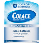 Colace Docusate Sodium Stool Softner, 100 mg Capsules, 10 Count