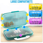 Travel Pill Organizer - Airtight Medicine Case for Traveling Portable Pharmacy Box with Labels Vitamin Container 8 Compartment S