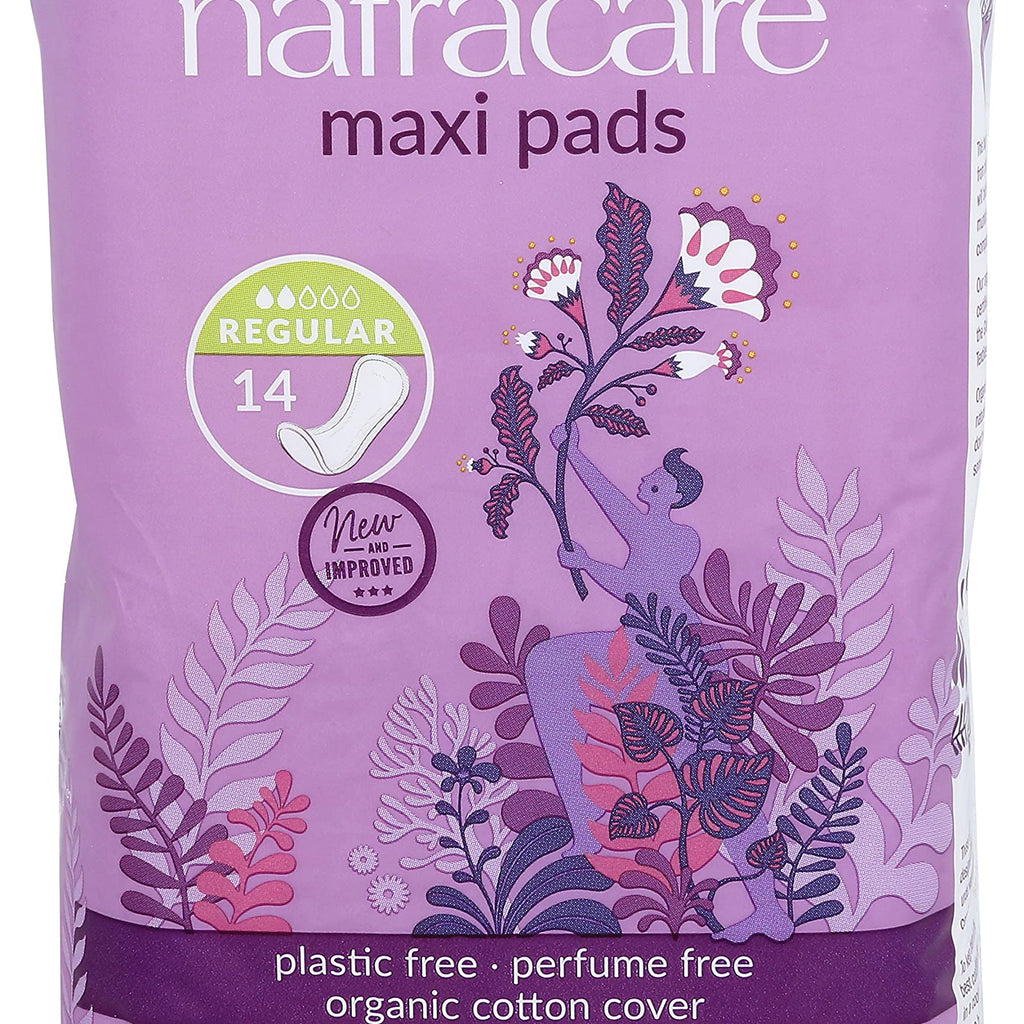 Natracare Natural Maxi Pads, Regular, 14-Count Boxes (Pack of 12)