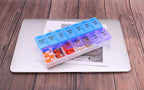 7 Day Weekly AM PM Pill Organizer, ShysTech Large Pill Case Pill Box for Pills Vitamin Supplements Medication (Purple/Blue)