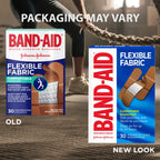 Band-Aid Brand Flexible Fabric Adhesive Bandages, Comfortable Sterile Protection & Wound Care for Minor Cuts & Burns, Quilt-Aid