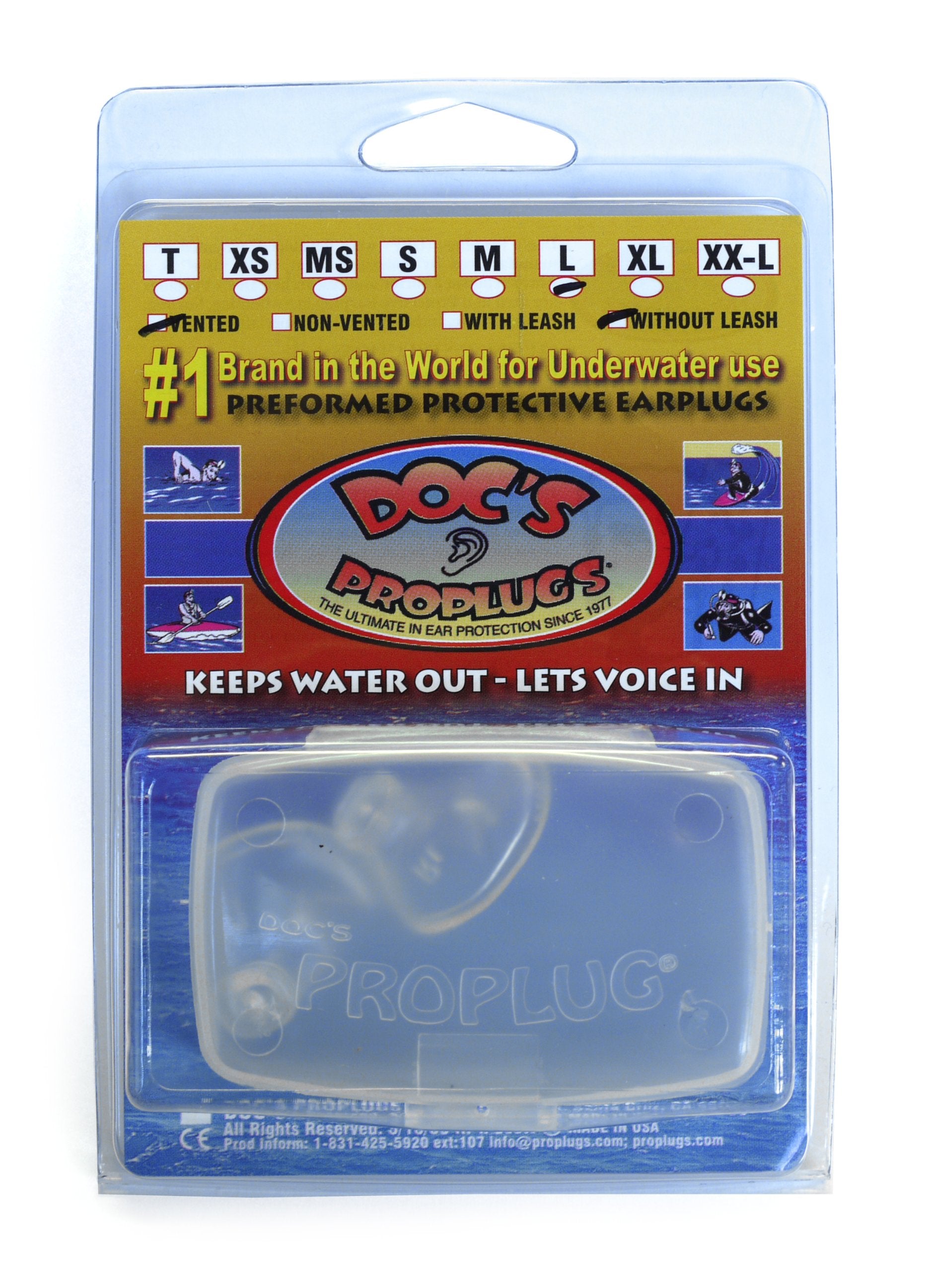 Docs Pro DFF04 Small Vented Ear Plugs - Clear