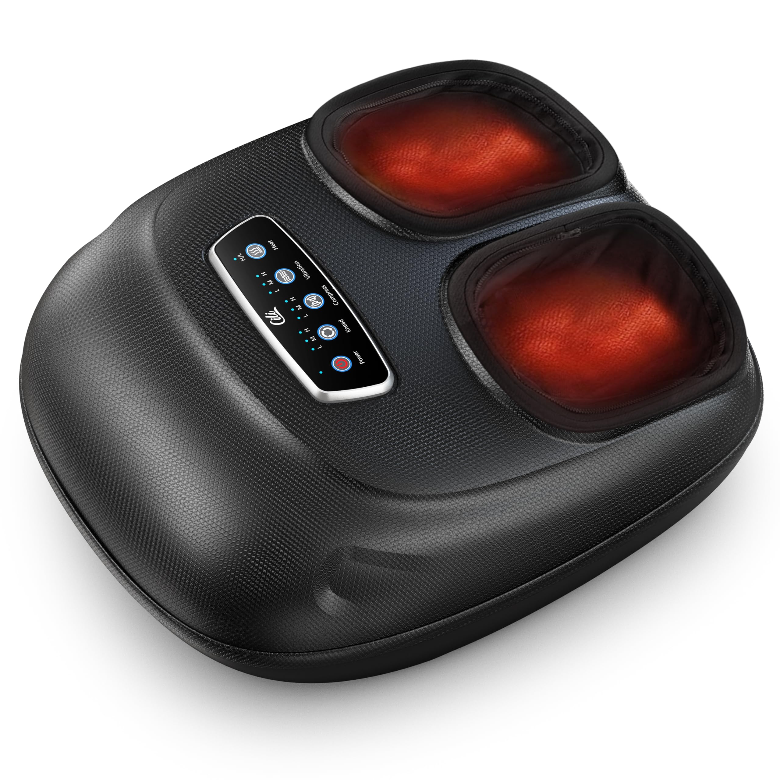 CILI Shiatsu Foot Massager Machine with Heat,Electric Heated Feet Massager for Plantar Fasciitis, 3 Kneading & 3 Compression,Up 